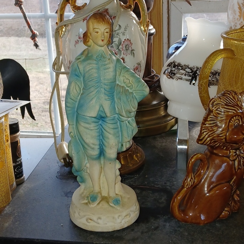 Vintage 1940s NEW ART WARE blue Boy Statue